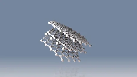 Rotating Computer Model of a Graphite Molecule Stock Footage 70793173