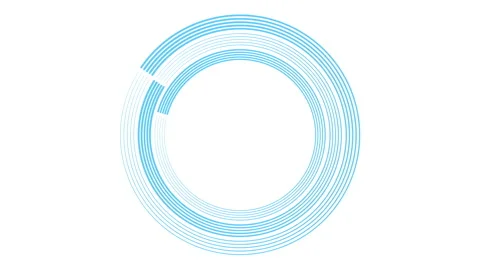 Rotating concentric circles, round target lines seamless loop animation. Round f Stock Footage 210225926