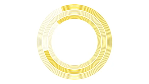 Rotating concentric circles, round target lines seamless loop animation. Round f Stock Footage 210228487