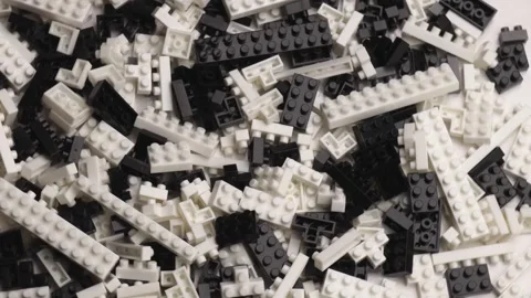 Rotating construction set made of small plastic blocks. Stock Footage 290863948