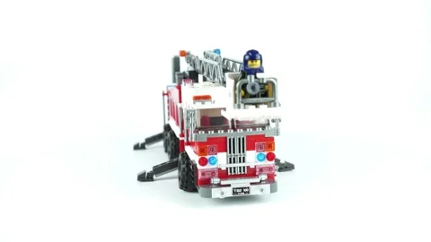 Rotating Constructor Fire Truck With Cradle. Video stock 256570082