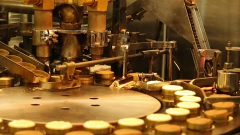 Rotating Cookie Machine in Action Stock Footage 308438893