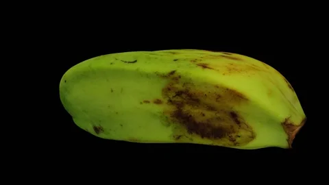 Rotating Cooking Banana on Black Background (Looping) Stock Footage 146673553