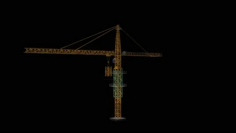 Rotating Crane hologram Stock Footage 198661886