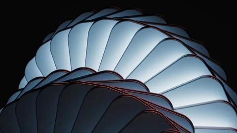 Rotating creative shapes geometries background, 3d rendering. Stock Footage 336827973
