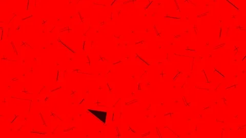 Rotating crosses and random lines create a unique pattern on a red background. Stock Footage 112960795