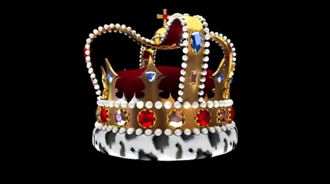 Rotating crown with Alpha channel. Loopable Stock-Footage 7729410