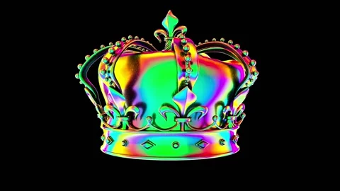 Rotating Crown. Multicolored Looped Element Vídeo Stock 133721557
