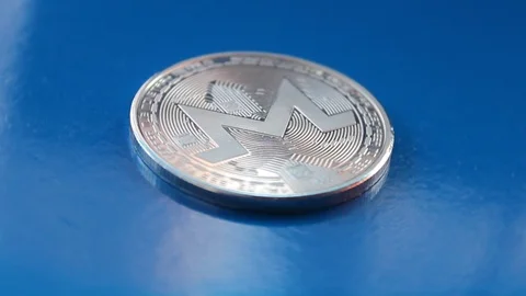 Rotating crypto currency digital isolated silver monero 스톡 동영상 87679292