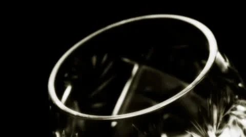 Rotating crystal glass closeup Stock Footage 8945339