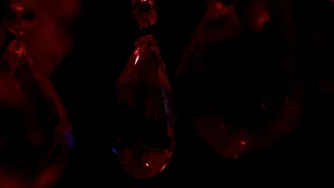 Rotating crystal texture in red Stock Footage 129564605