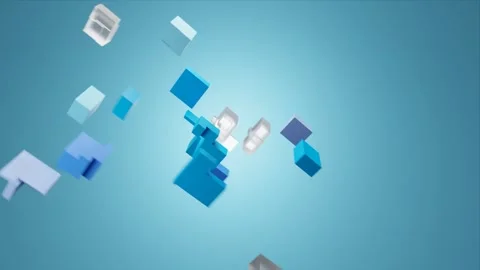Rotating cube assembled from parts Stock Footage 262483538
