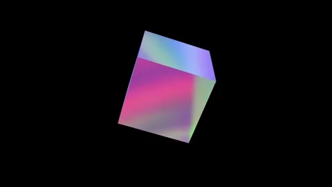Rotating cube with holographic reflectio... | Stock Video | Pond5