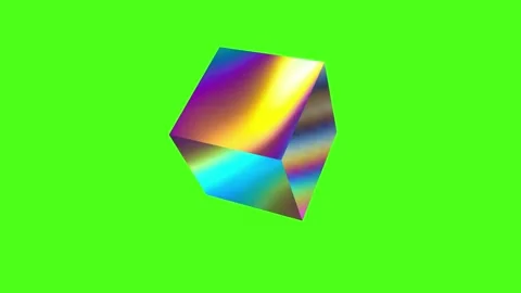 Rotating cube with holographic reflection. Stock Footage 275266262