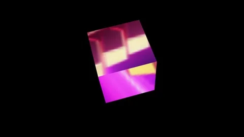 Rotating cube with holographic reflection. Stock Footage 278912329
