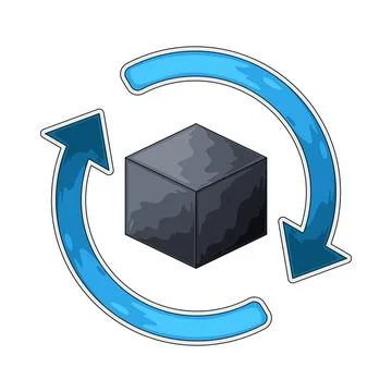 Rotating cube illustration Stock Illustration
