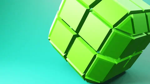 Rotating cube made of separate square plates. Techno 3d geometric video Stockbeeldmateriaal 231365973