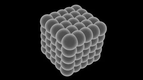 Rotating cube from spheres Stock Footage 221217255