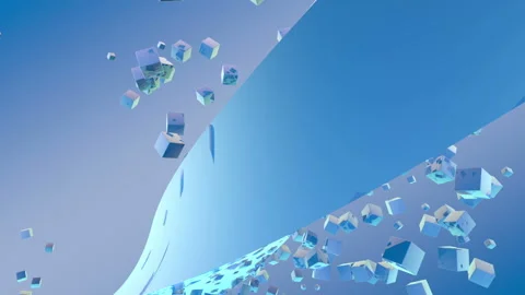 Rotating Cubes Blue Stock Footage 102508557