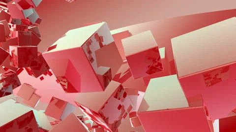 Rotating Cubes Coral 2 Stock Footage 102839908