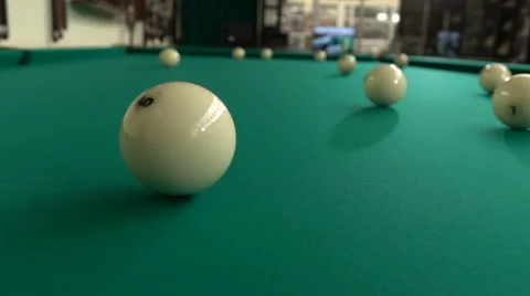 Rotating the cue ball after hitting Stock-Footage 61757982
