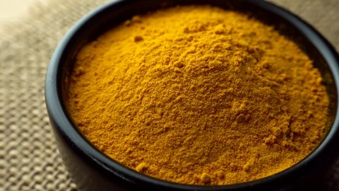 Rotating Curcuma, close-up, 4K Stock Footage 89191866