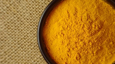 Rotating Curcuma, close-up, 4K Stock Footage 89192117