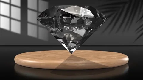 Rotating Cut Diamond on a Luxury Display Pedestal Stock Footage 289595299
