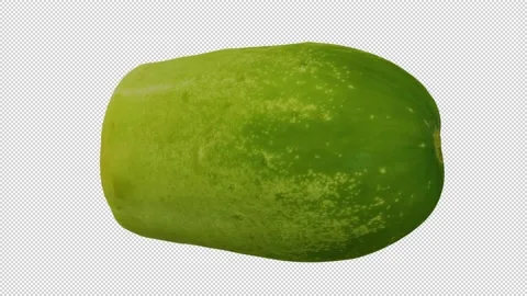 Rotating Cut Emerald White Cucumber on Transparent Background (Looping) Stock Footage 150234718