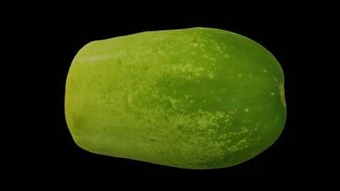 Rotating Cut Emerald White Cucumber on Black Background (Looping) Stock Footage 150234727