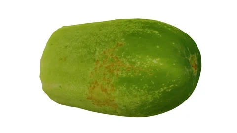 Rotating Cut Emerald White Cucumber on White Background (Looping) Stock Footage 150235053