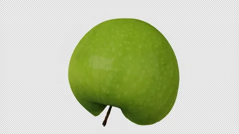 Rotating Cut Green Apple on Transparent Background (Looping with Alpha Channel) Stock Footage 146618774