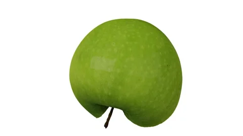 Rotating Cut Green Apple on White Background (Looping) Stock Footage 146618798