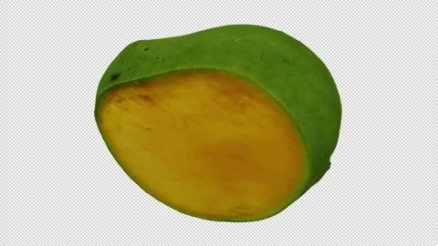 Rotating Cut Green Mango on Transparent Background (Looping with Alpha Channel) Stock Footage 146818037