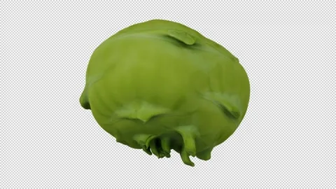 Rotating Cut Kohlrabi on Transparent Background (Looping with Alpha Channel) Stock Footage 147559463