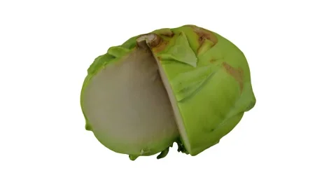 Rotating Cut Kohlrabi White Background (Looping) Stock Footage 147559575