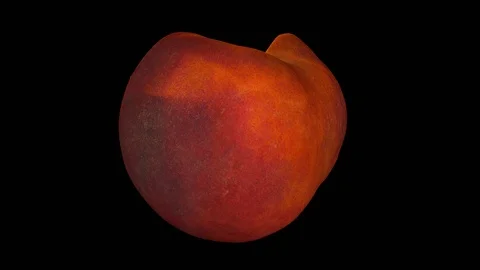 Rotating Cut Peach on Transparent Background (Looping with Alpha Channel) Stock Footage 97754578