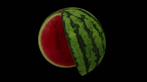 Rotating Cut Watermelon Black Background (Looping) Stock Footage 146878239