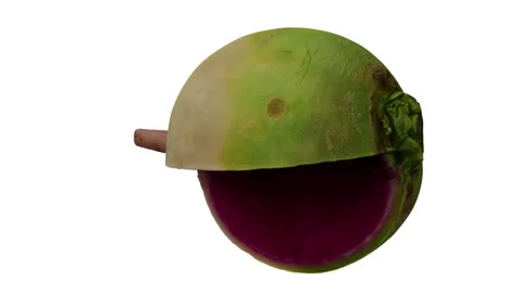 Rotating Cut Watermelon Radish on White Background (Looping) Stock Footage 150237315