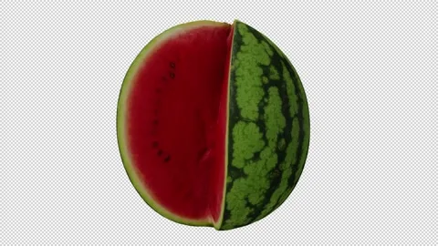 Rotating Cut Watermelon Transparent Background (Looping with Alpha Channel) Stock Footage 146878059