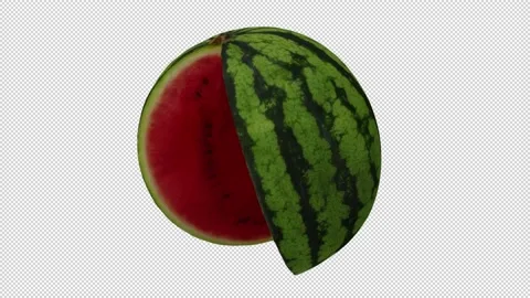 Rotating Cut Watermelon Transparent Background (Looping with Alpha Channel) Video stock 146878210