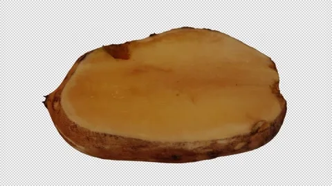 Rotating Cut Yacon on Transparent Background (Looping with Alpha Channel) Stock Footage 149446870