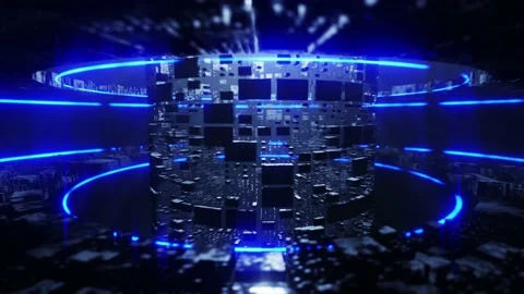 Rotating Cyber Environment Loop Stock-Footage 165148682