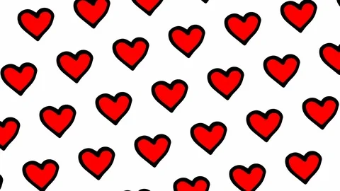 Rotating dancing hearts background seamless looping Vidéo 117263295