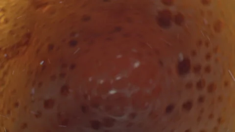 Rotating dark liquid with bubble foam Stock Footage 135361804