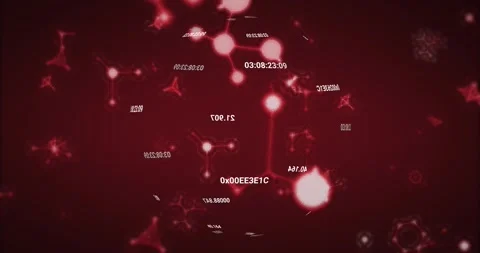 Rotating data sphere after bright node emitting beam pulsing nodes linking 스톡 동영상 323384632