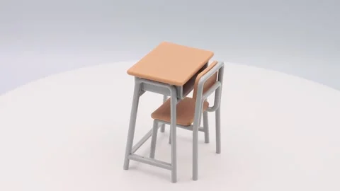 Rotating desk and chair Video stock 336651763