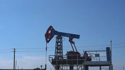 Rotating device for oil production. mining operations. Crimea Stock Footage 150863354