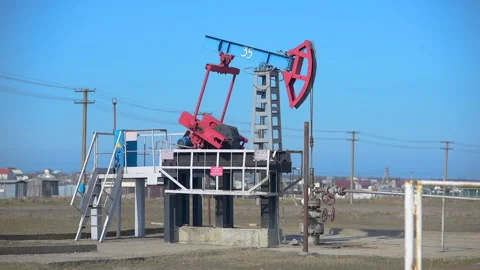 Rotating device for oil production. mining operations. Crimea Stock Footage 150863489