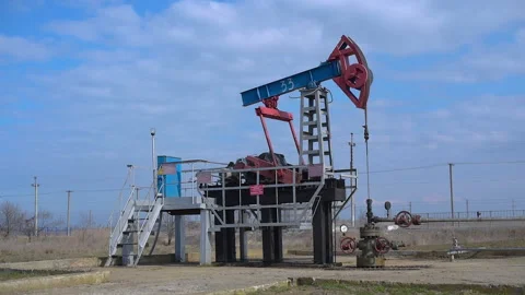 Rotating device for oil production. mining operations. Crimea Stock Footage 150863786